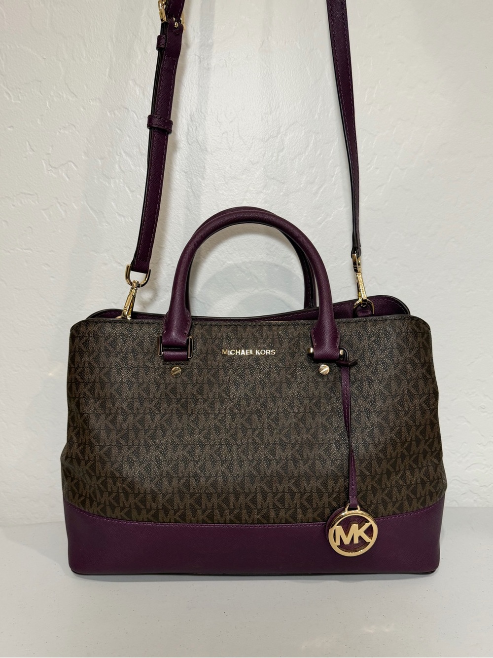 Michael Kors Savannah Large Signature Logo Satchel